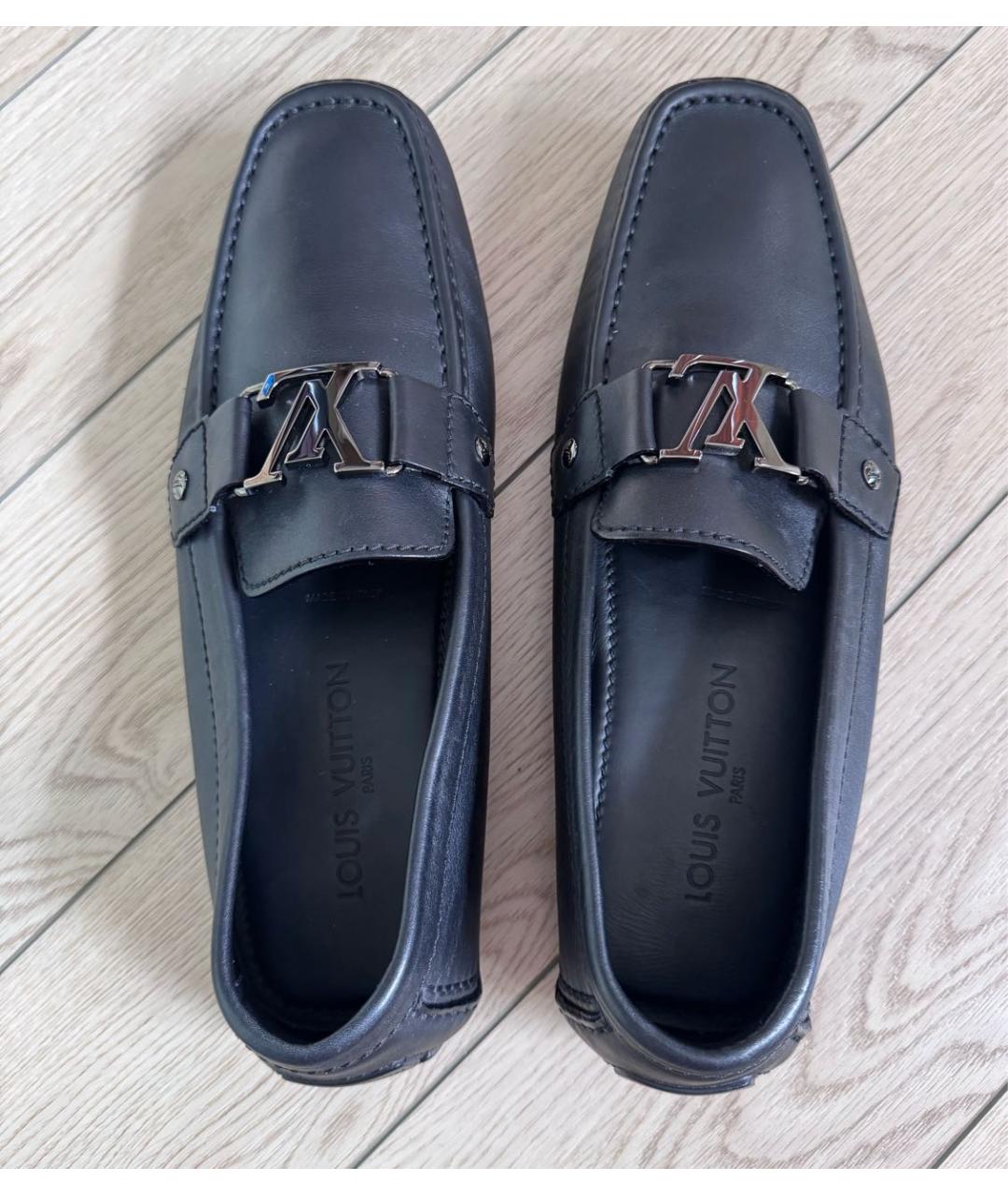 LOUIS VUITTON Черные кожаные мокасины, фото 5