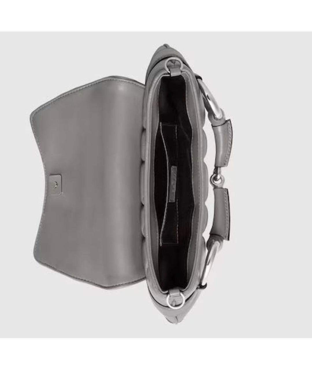 GUCCI Серая кожаная сумка через плечо, фото 4