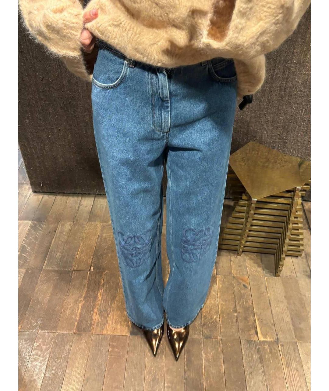 LOEWE Синие хлопковые прямые джинсы, фото 3
