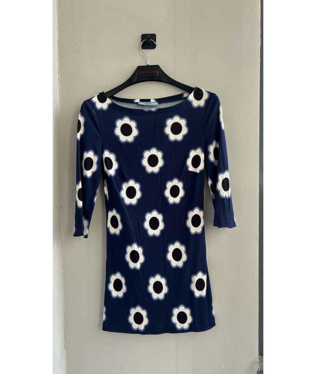 PRADA Синее шелковое повседневное платье, фото 7