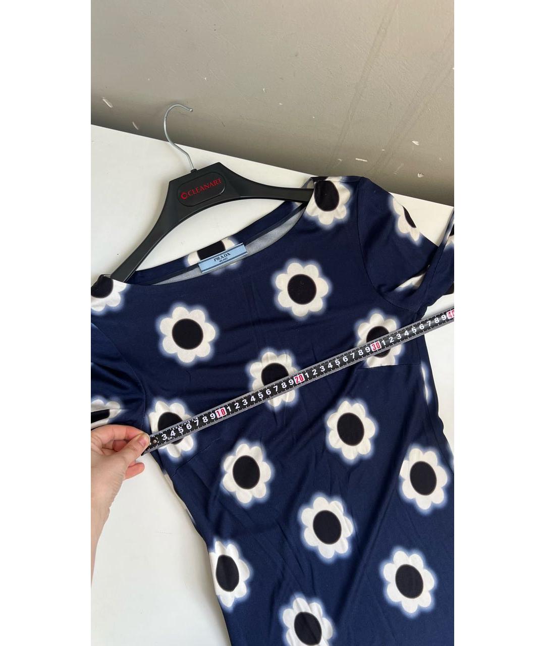 PRADA Синее шелковое повседневное платье, фото 4