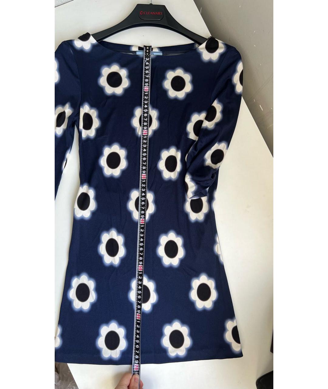 PRADA Синее шелковое повседневное платье, фото 2