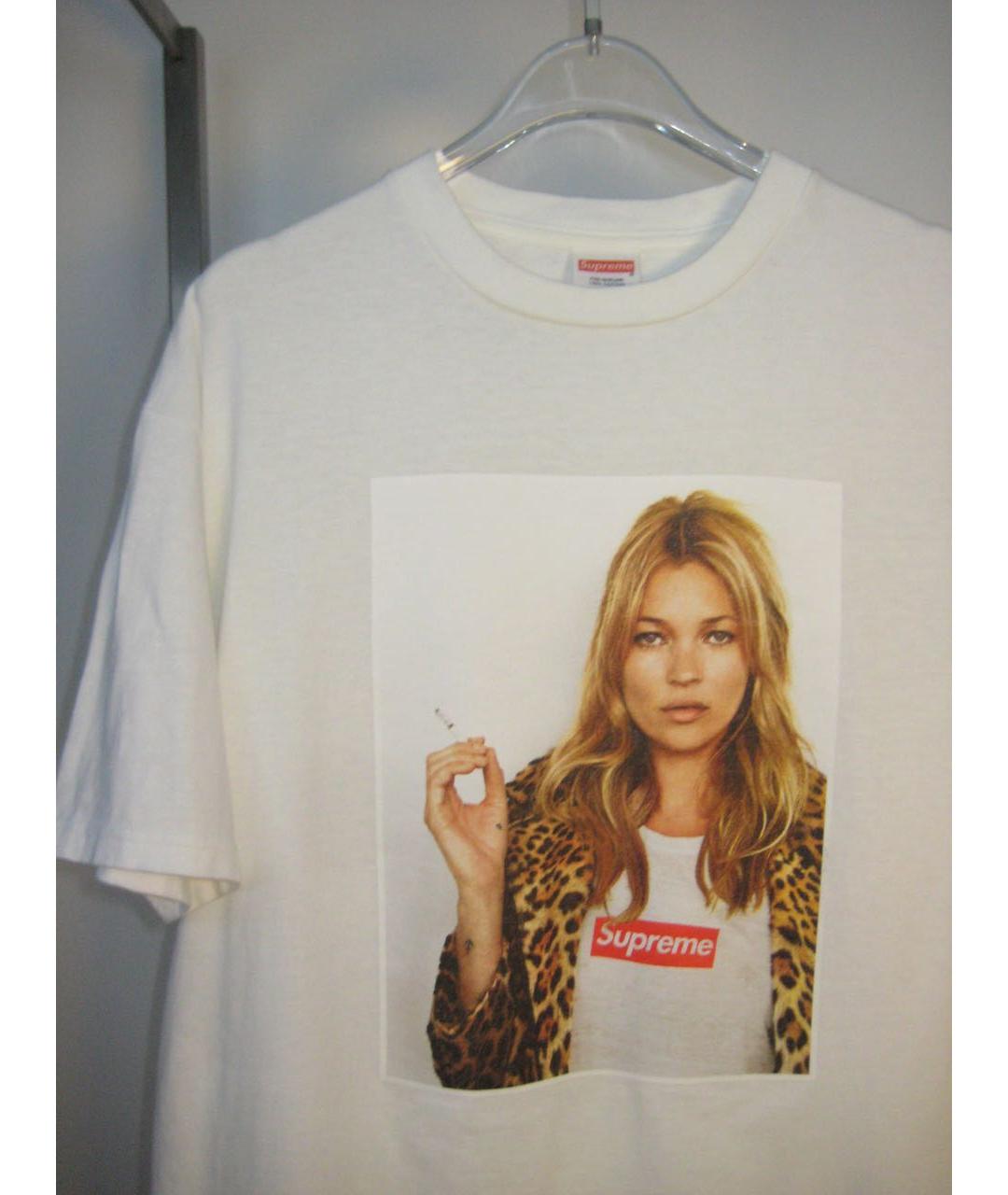 SUPREME Белая хлопковая футболка, фото 2