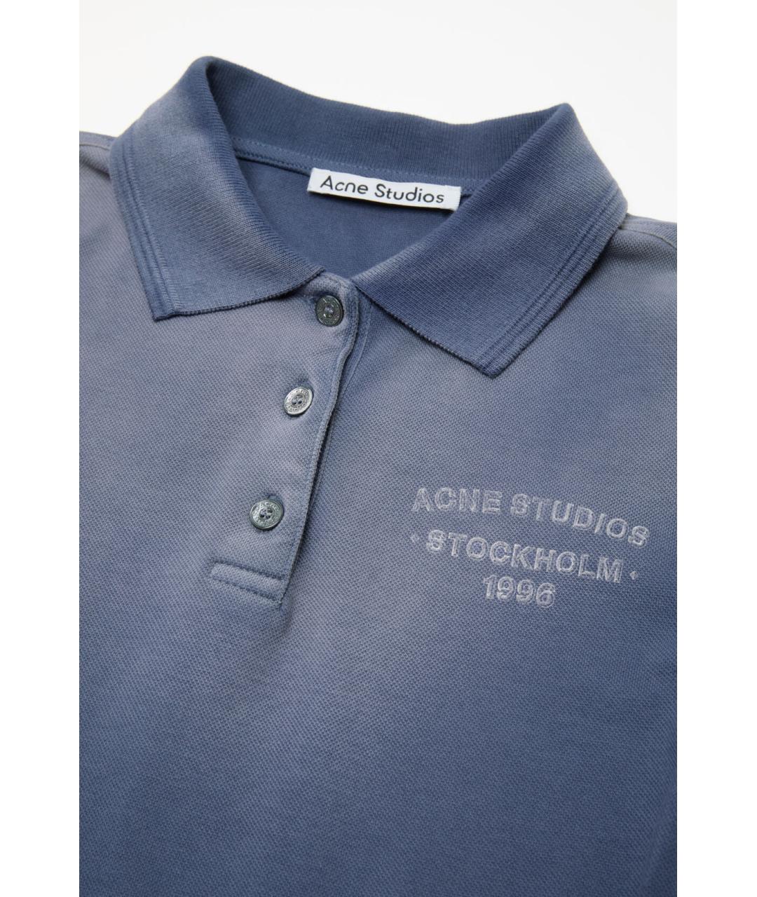 ACNE STUDIOS Синяя хлопко-эластановая футболка, фото 3