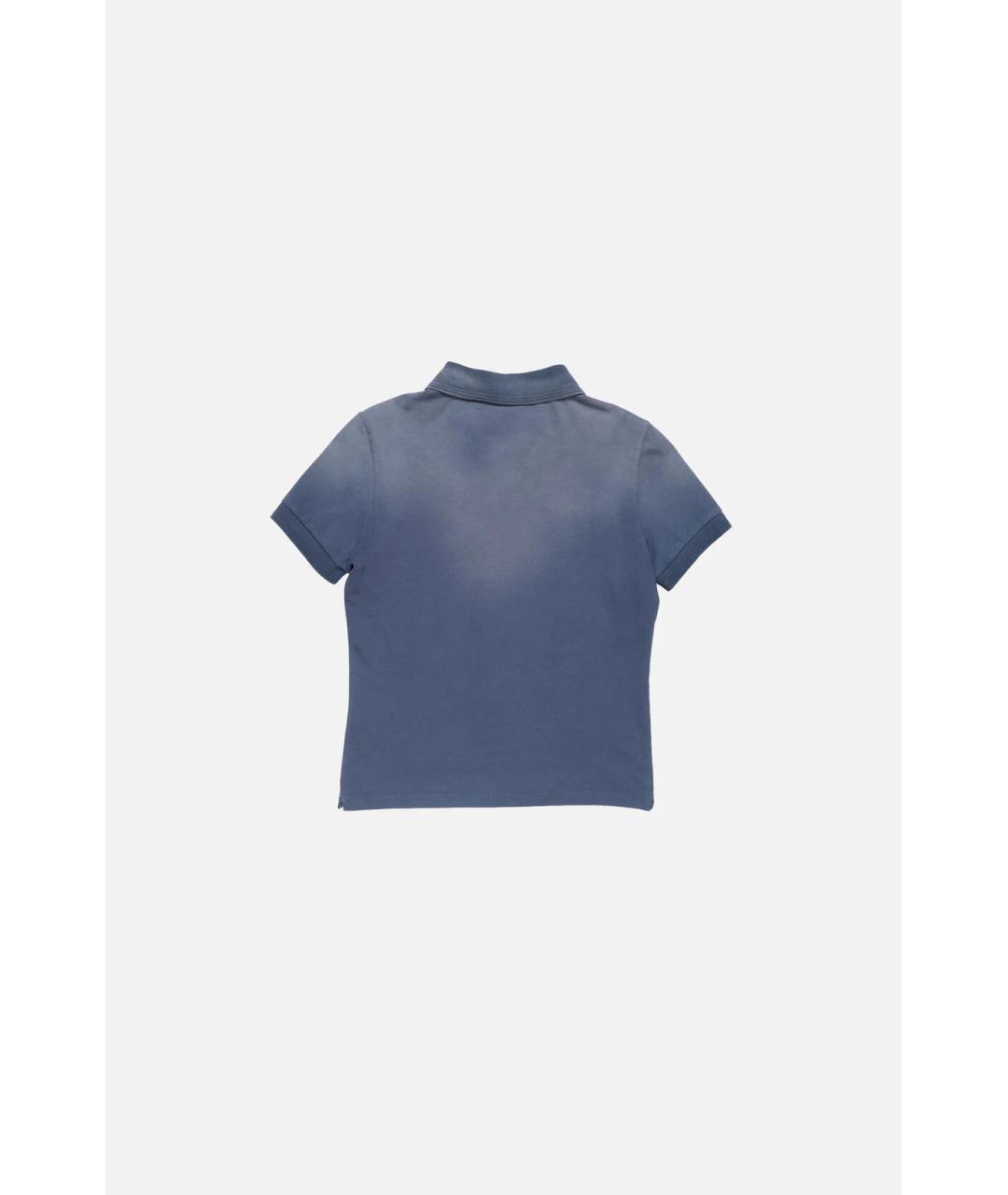 ACNE STUDIOS Синяя хлопко-эластановая футболка, фото 2