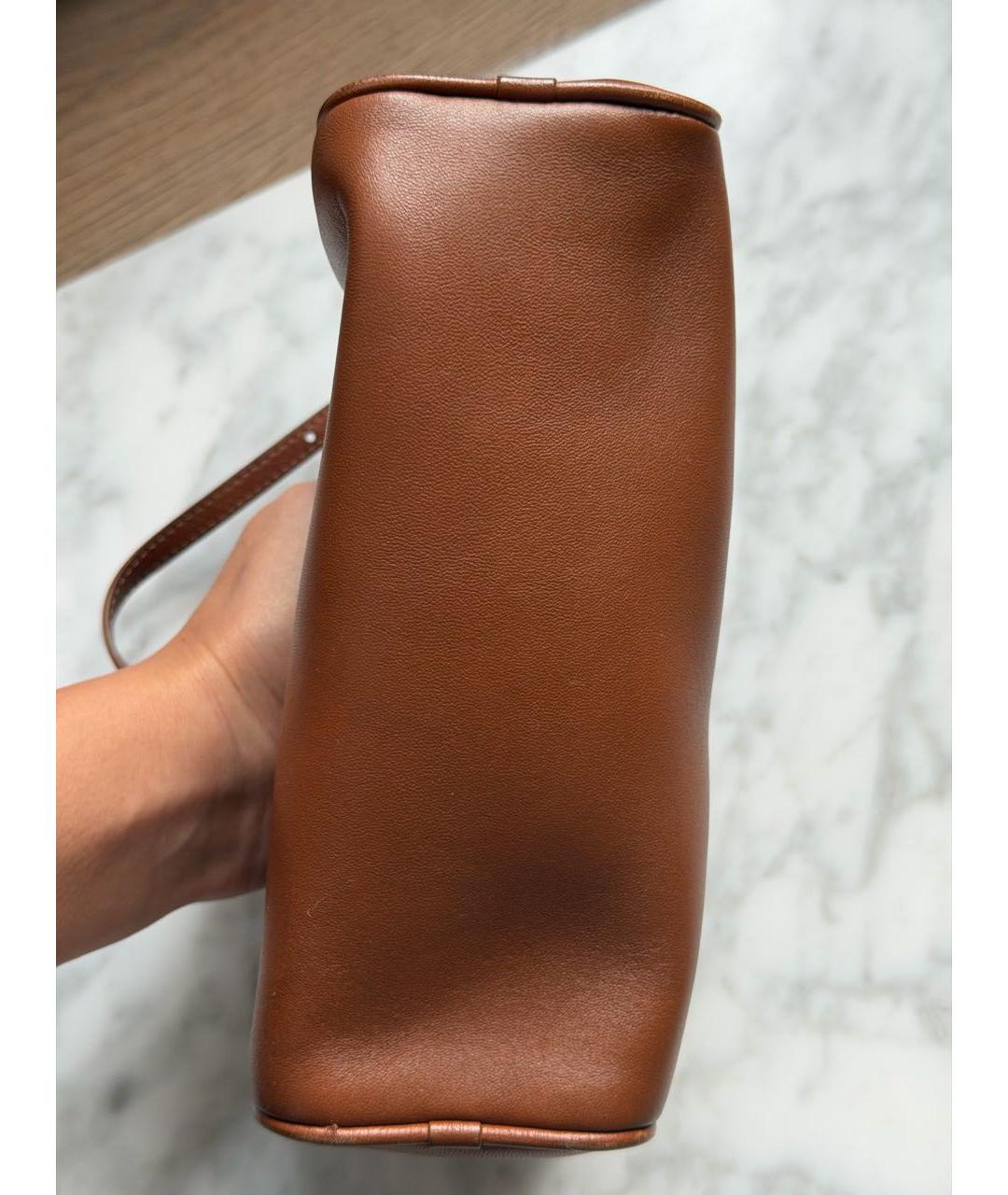 THE ROW Коричневая кожаная сумка с короткими ручками, фото 5