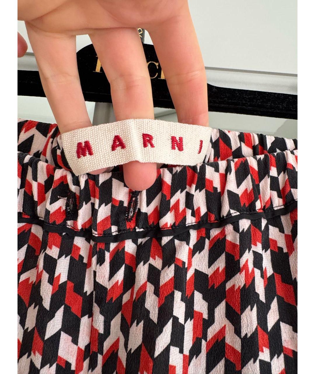 MARNI Мульти шелковые брюки широкие, фото 3