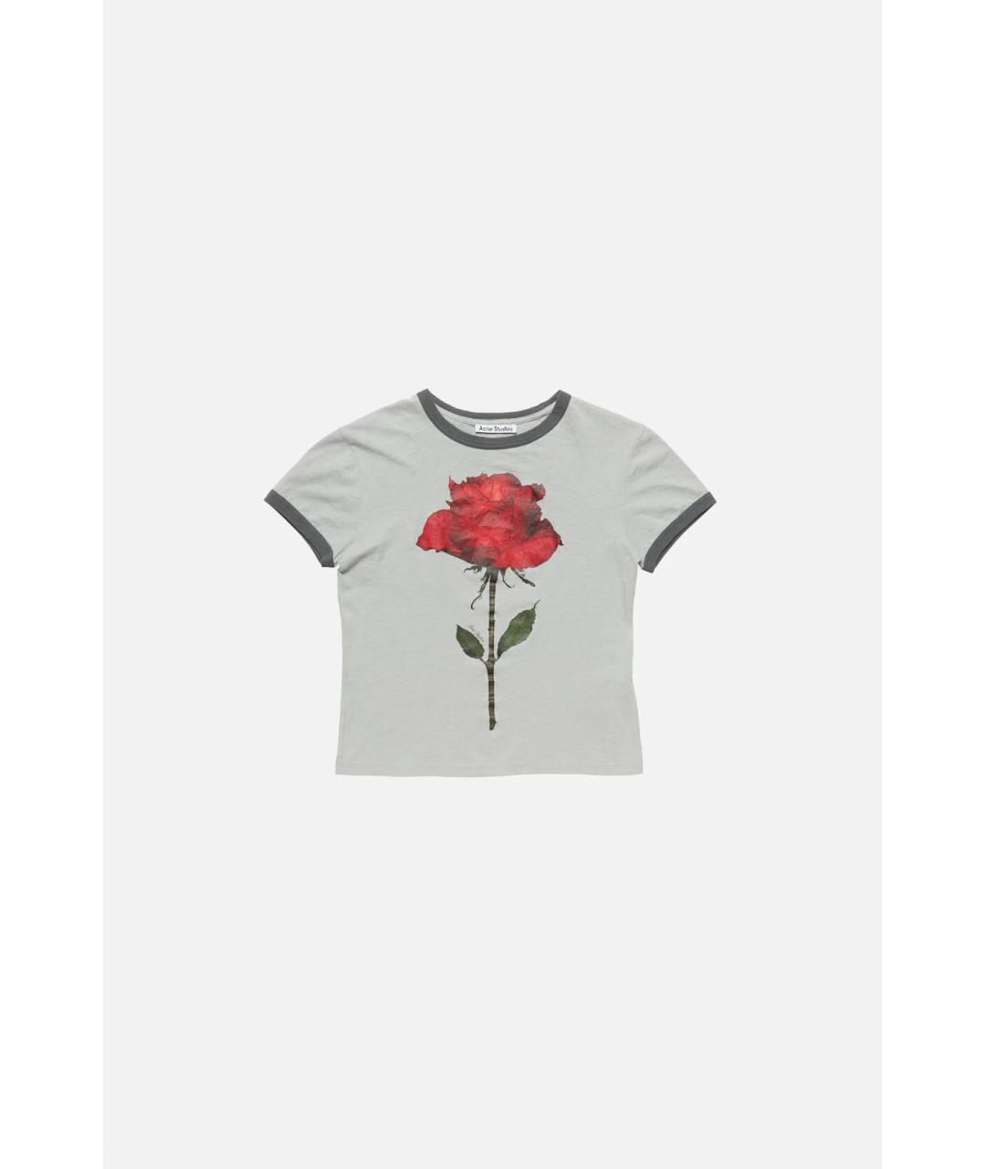 ACNE STUDIOS Серая хлопковая футболка, фото 7