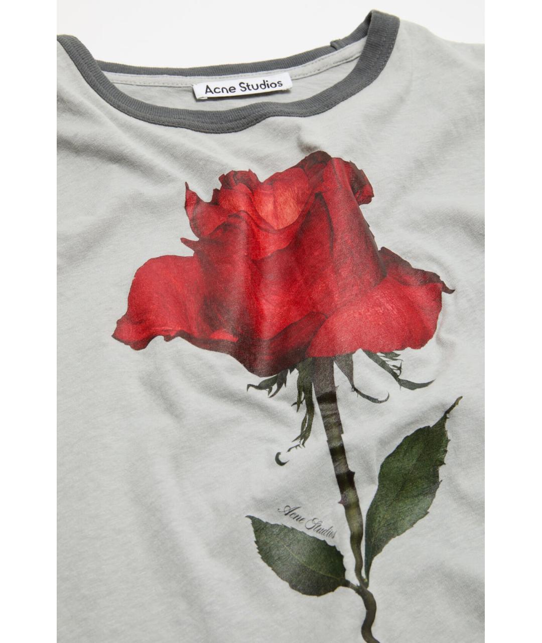 ACNE STUDIOS Серая хлопковая футболка, фото 3