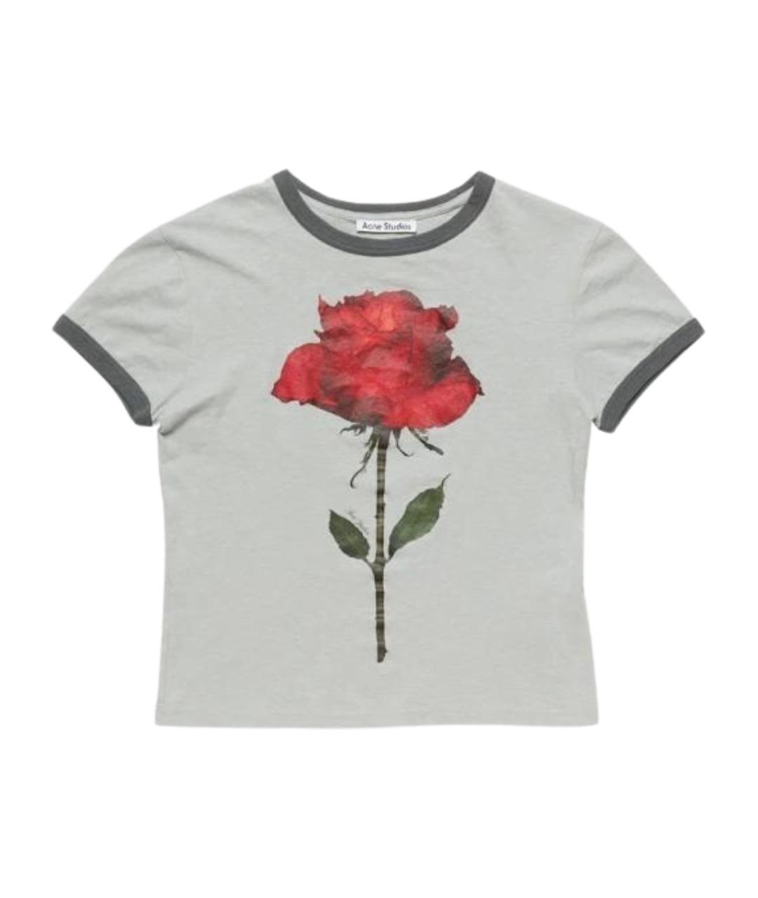 ACNE STUDIOS Серая хлопковая футболка, фото 1