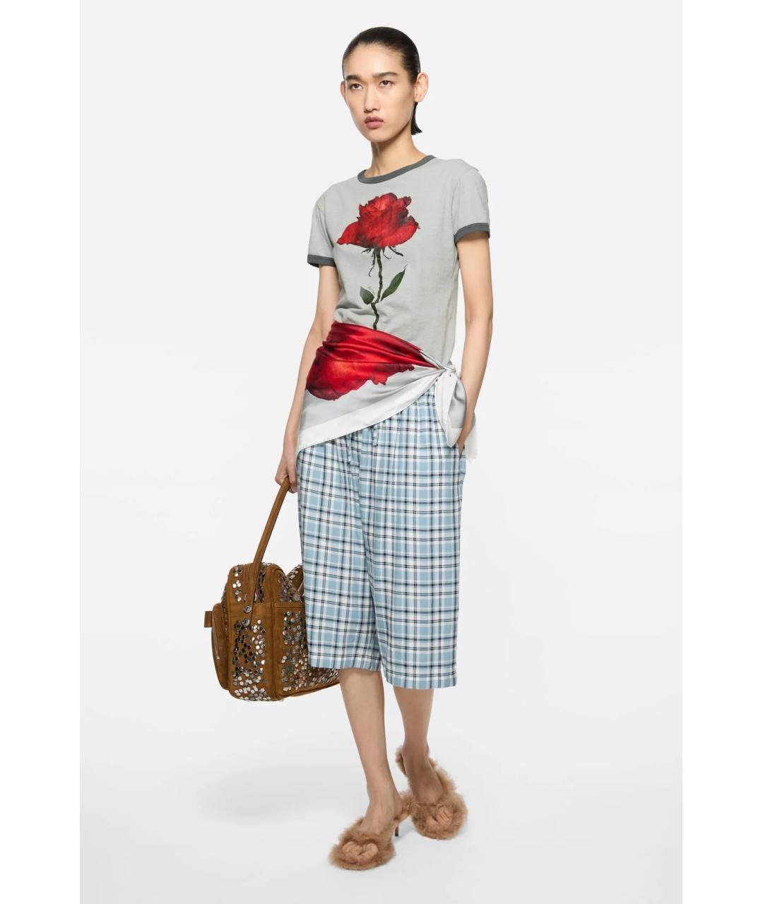 ACNE STUDIOS Серая хлопковая футболка, фото 6