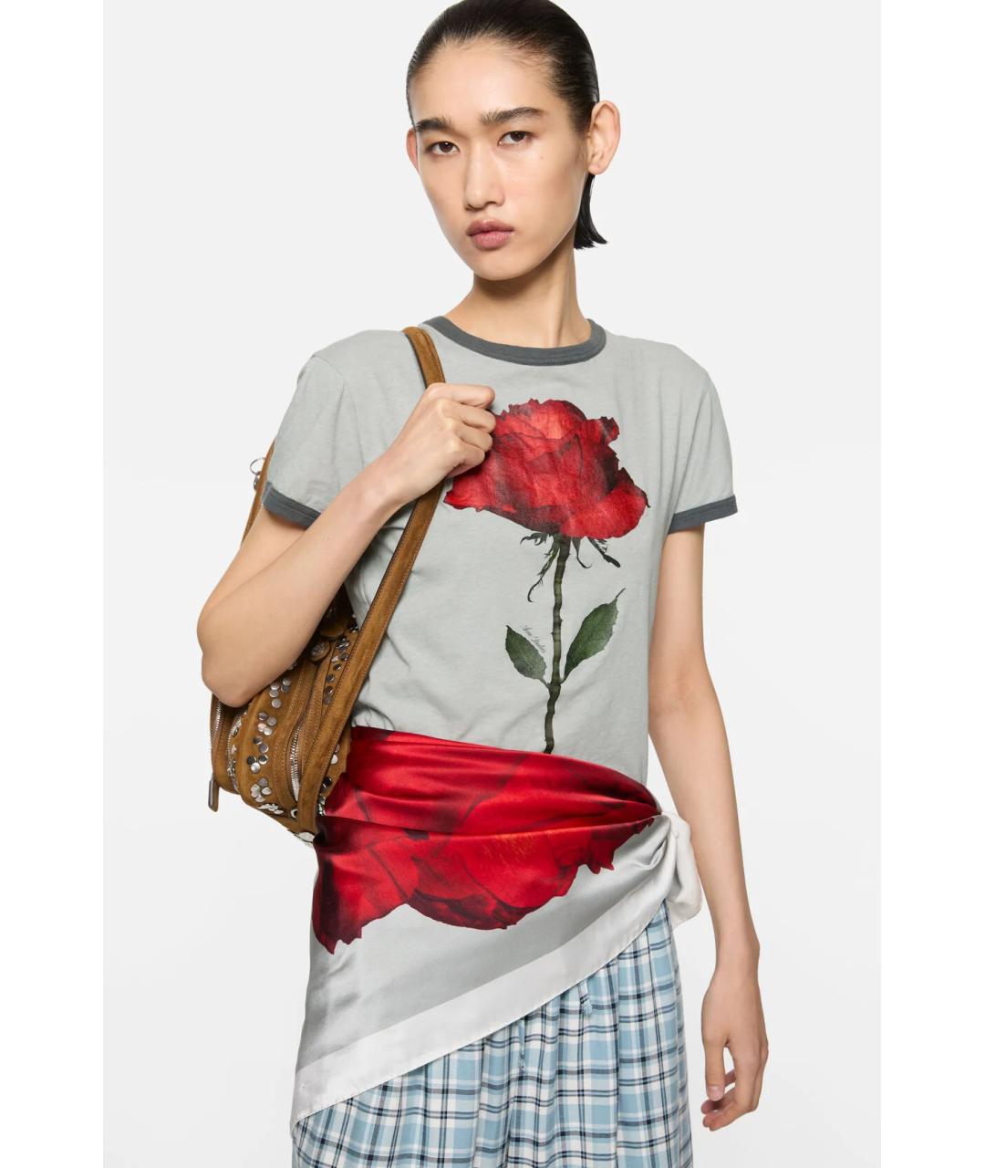 ACNE STUDIOS Серая хлопковая футболка, фото 4