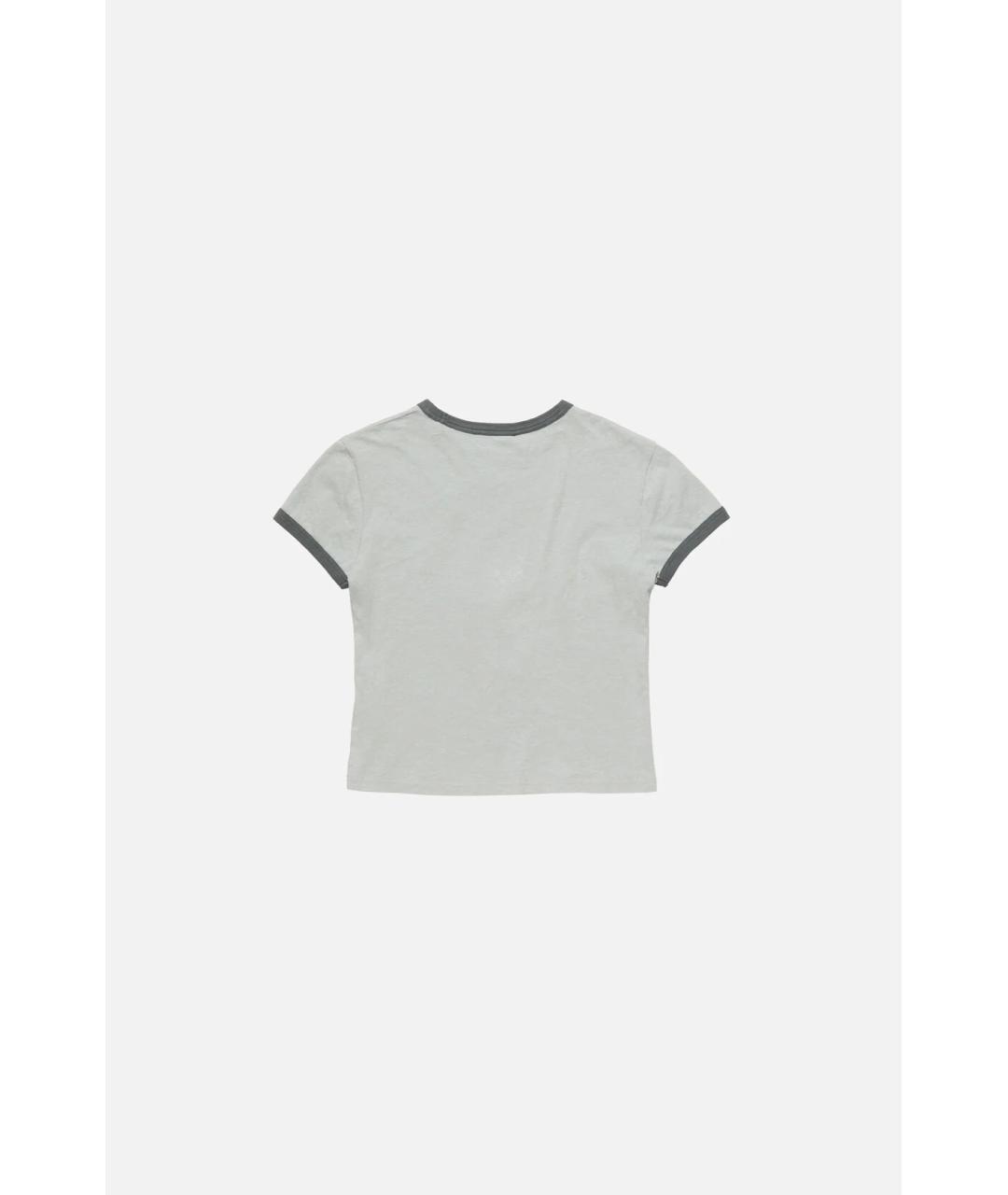 ACNE STUDIOS Серая хлопковая футболка, фото 2