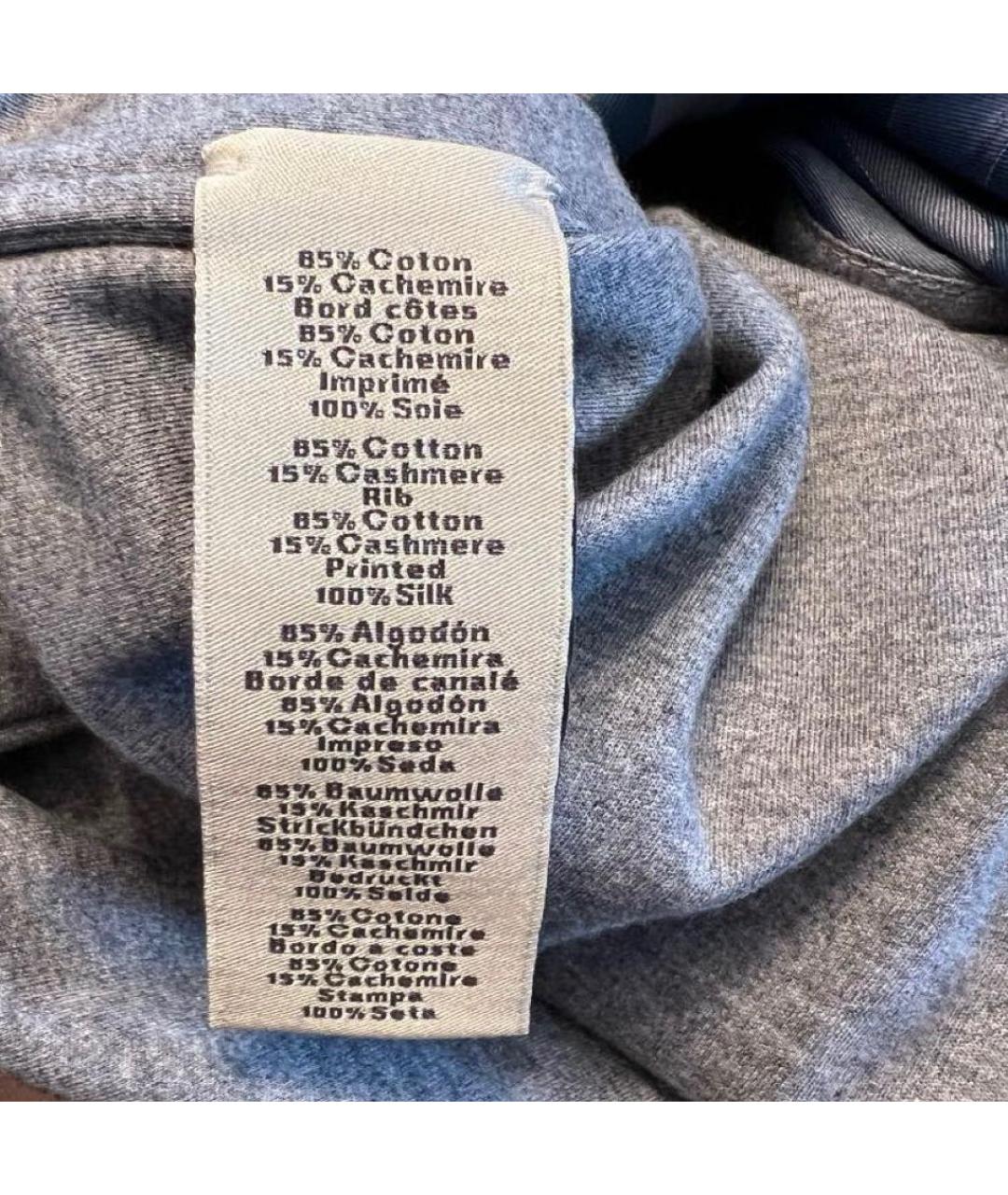 HERMES Серая хлопковая футболка, фото 4