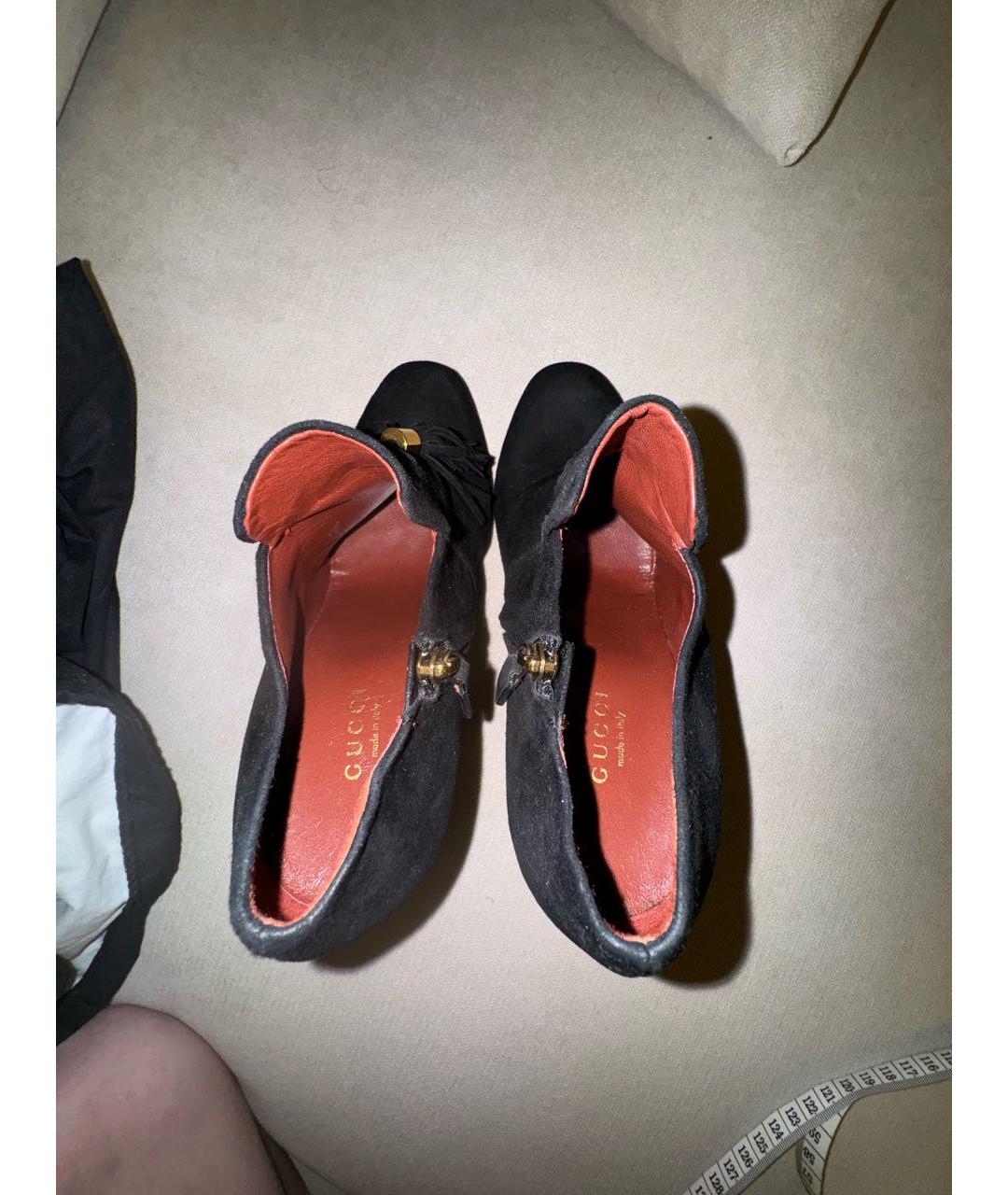 GUCCI Черные замшевые ботильоны, фото 3