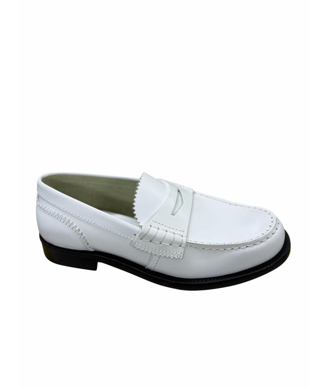 COLLEGE Белые кожаные лоферы, фото 1