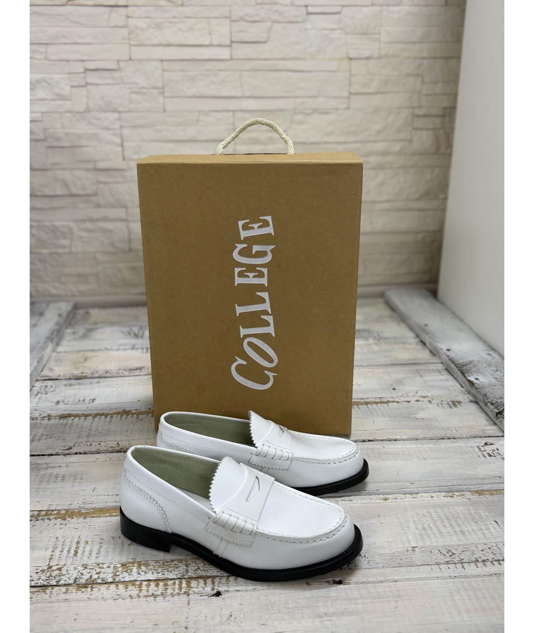 COLLEGE Белые кожаные лоферы, фото 8