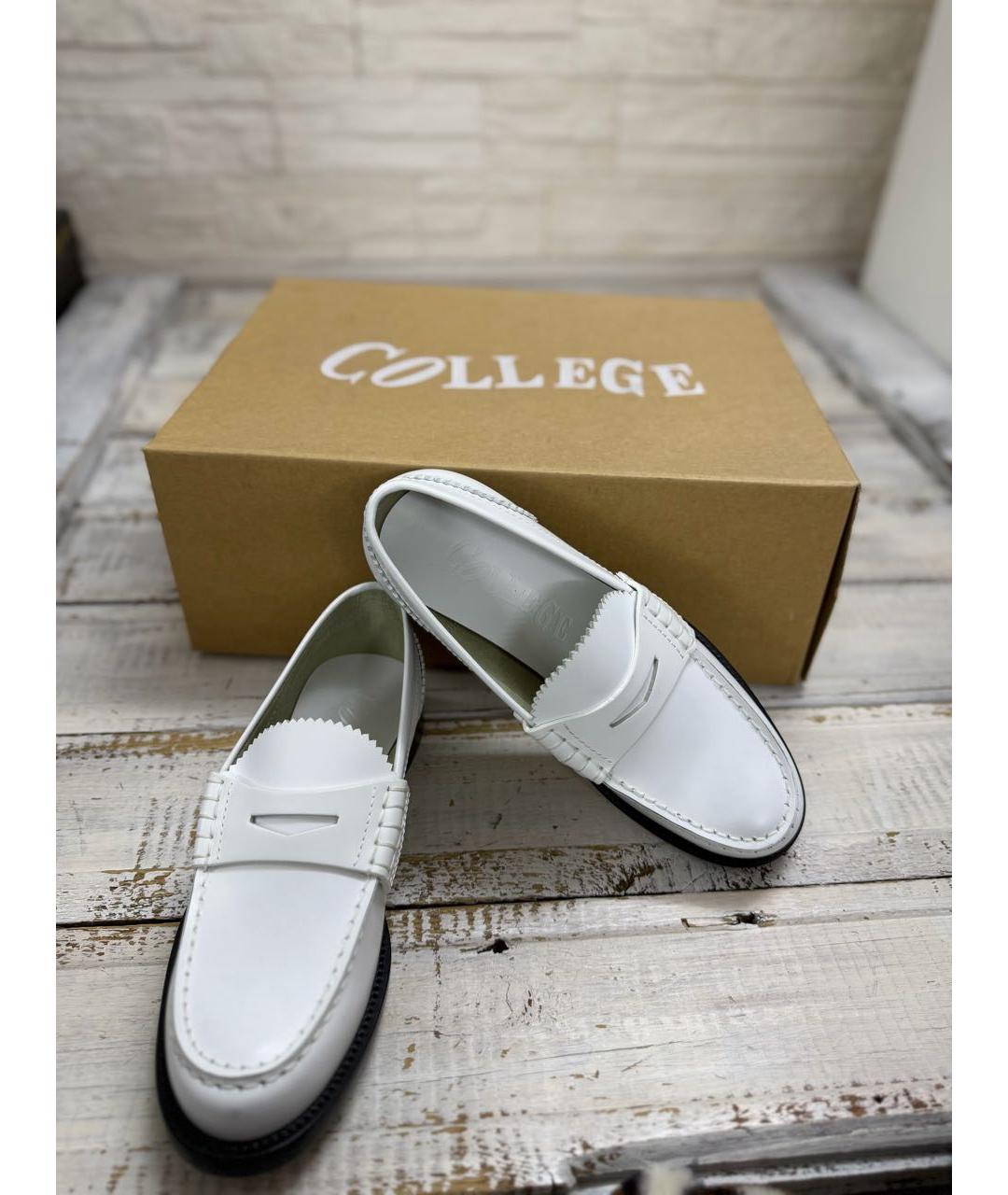 COLLEGE Белые кожаные лоферы, фото 4