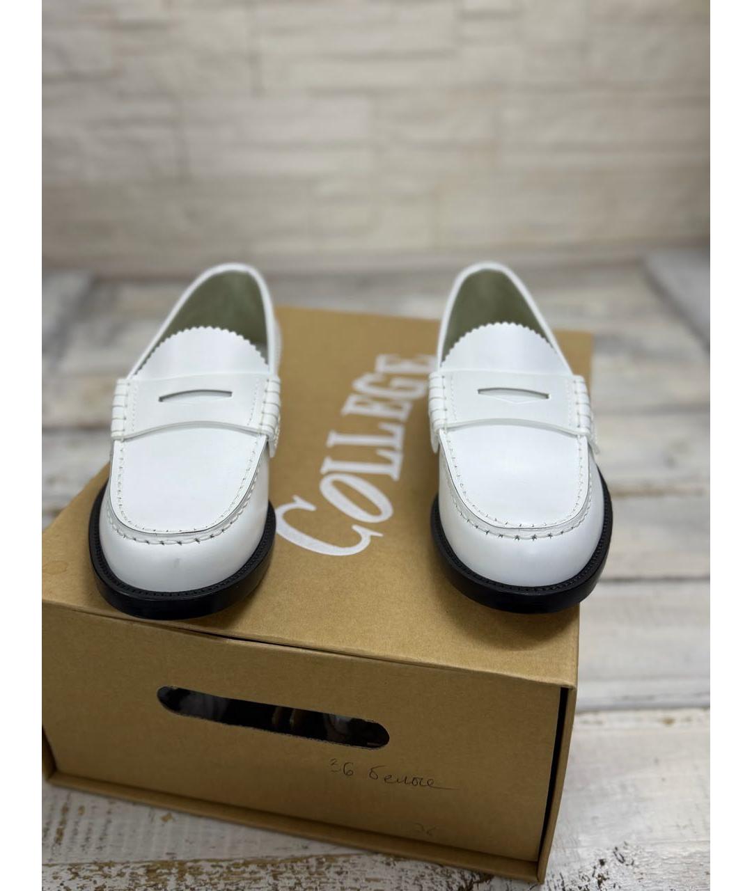 COLLEGE Белые кожаные лоферы, фото 3