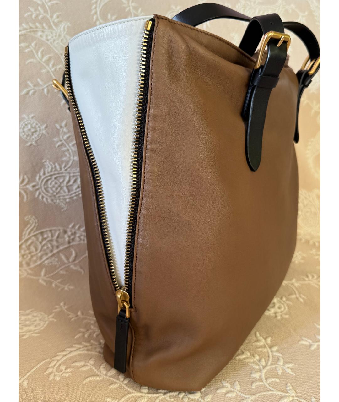 MARNI Коричневая кожаная сумка тоут, фото 2