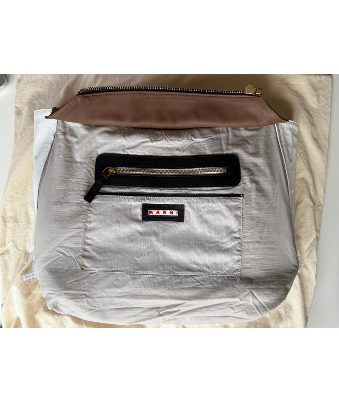 MARNI Коричневая кожаная сумка тоут, фото 5