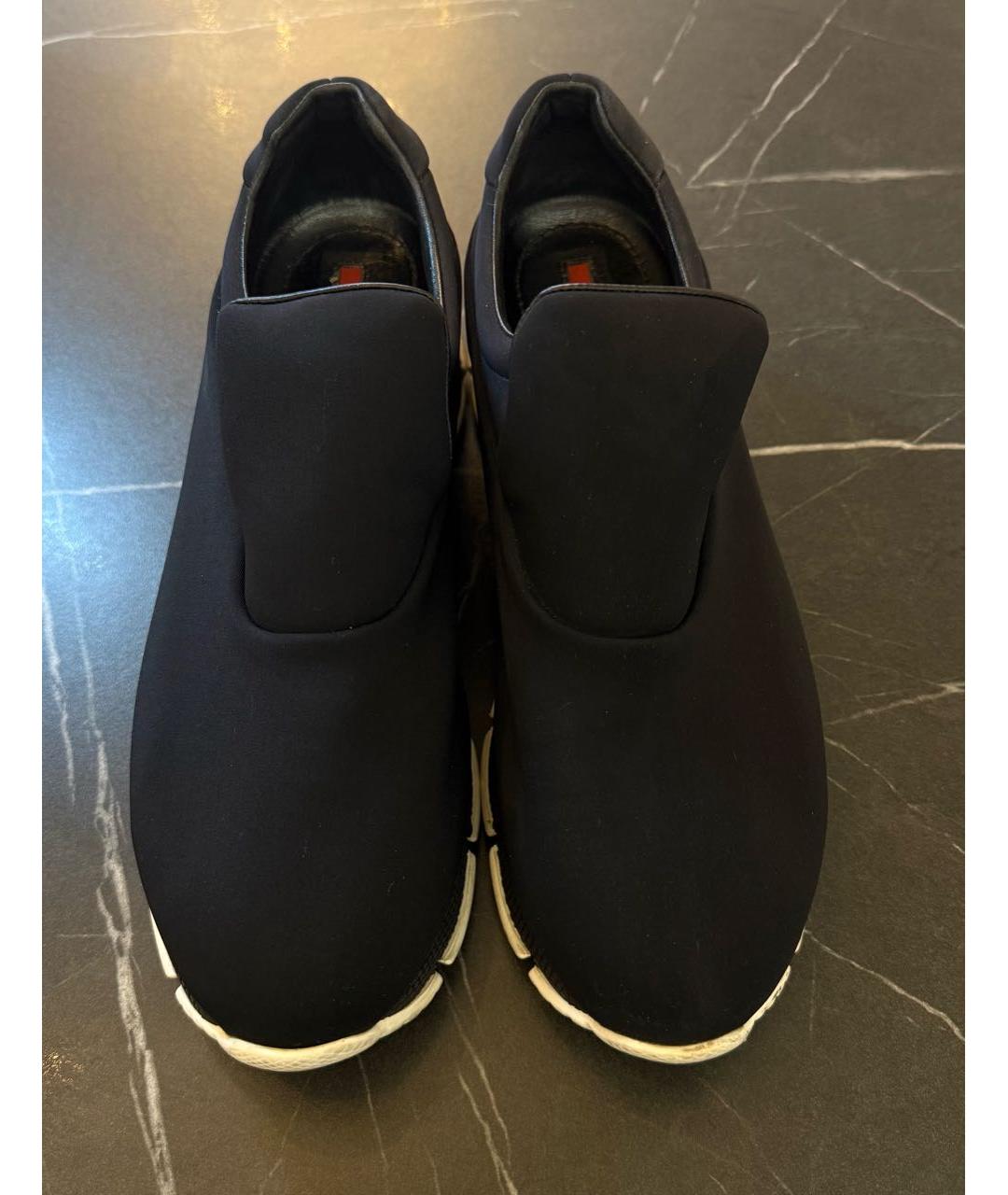 PRADA Черные текстильные кроссовки, фото 2