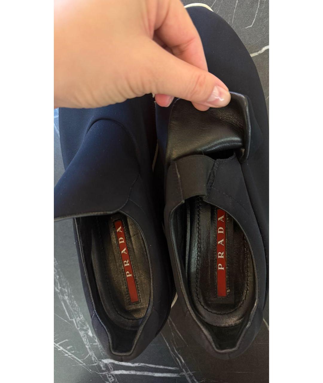 PRADA Черные текстильные кроссовки, фото 6