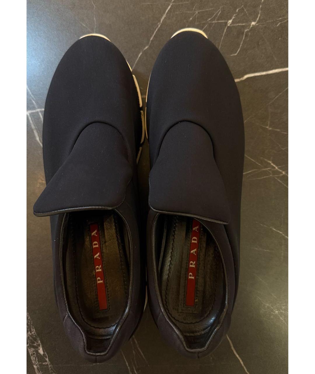 PRADA Черные текстильные кроссовки, фото 3