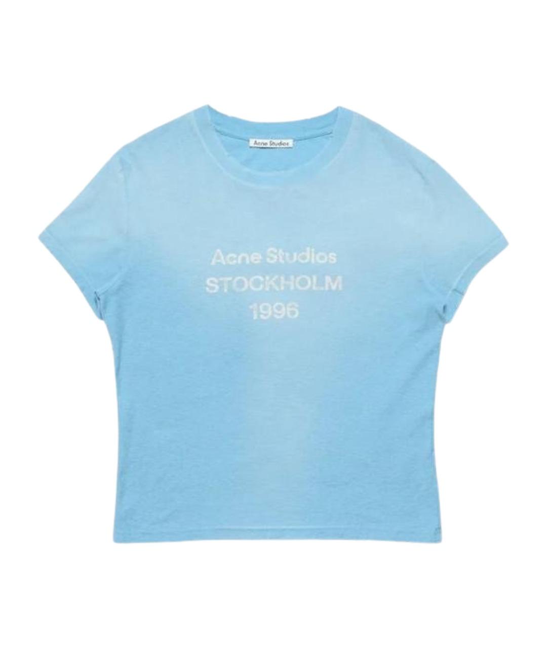 ACNE STUDIOS Голубая хлопковая футболка, фото 1