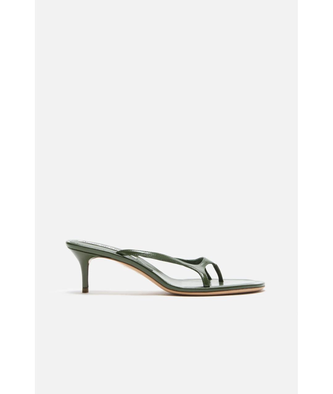 ACNE STUDIOS Зеленые кожаные босоножки, фото 5