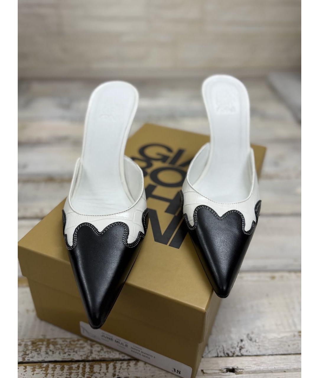GIABORGHINI Белые кожаные мюли, фото 2