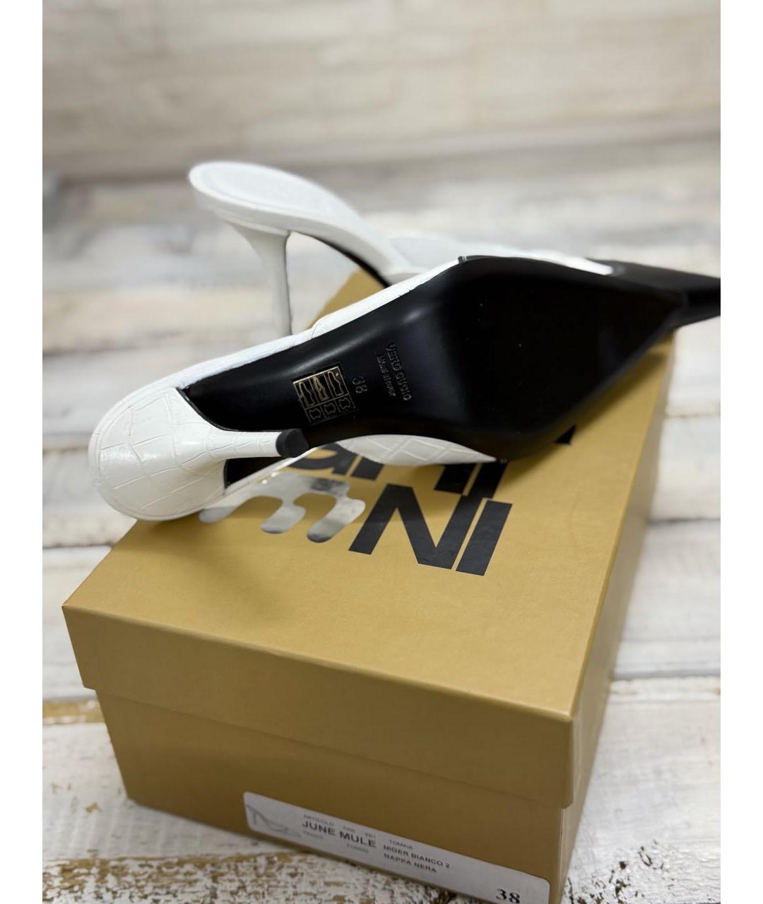 GIABORGHINI Белые кожаные мюли, фото 7