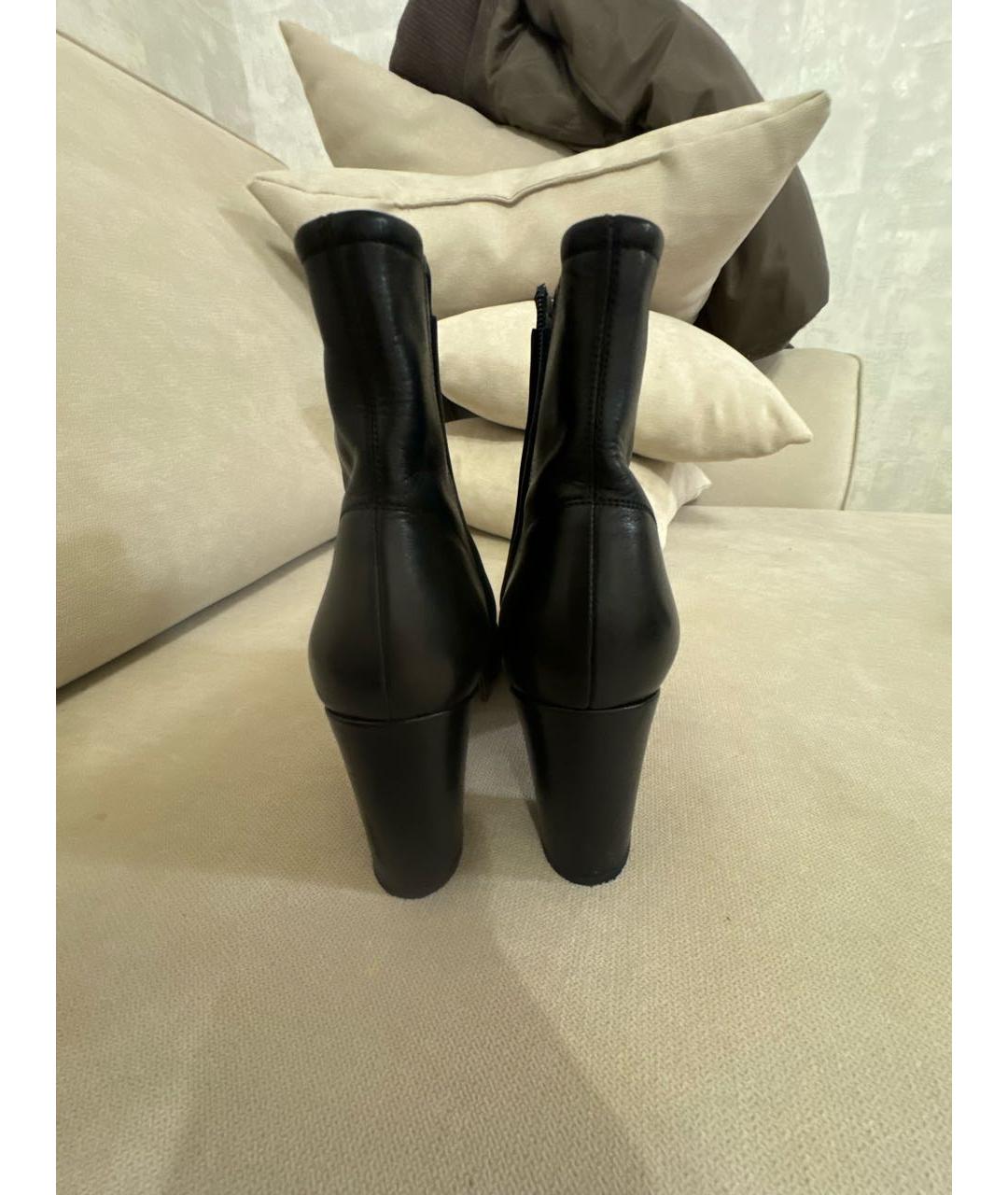 SANTONI Черные кожаные ботильоны, фото 4