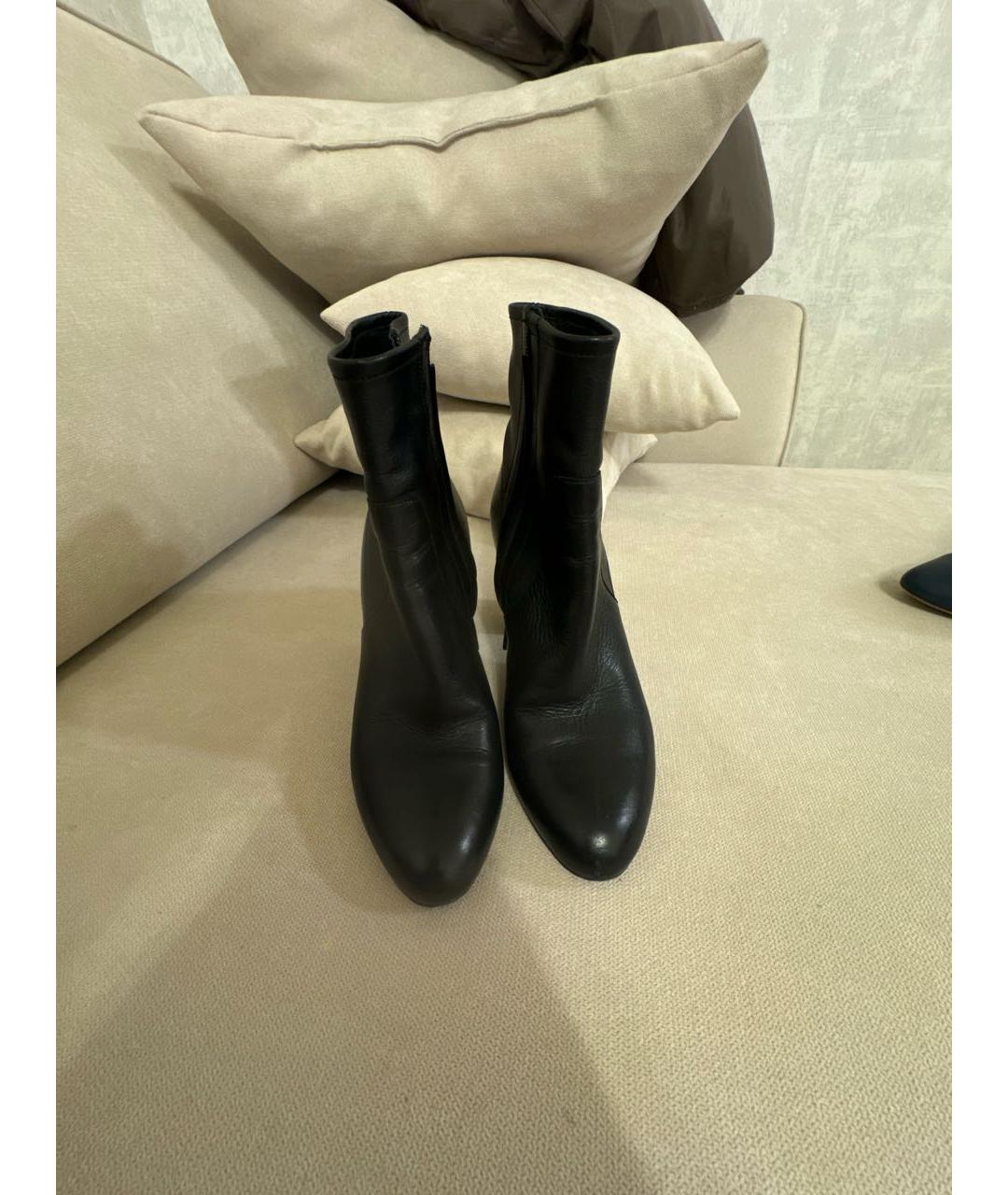 SANTONI Черные кожаные ботильоны, фото 2