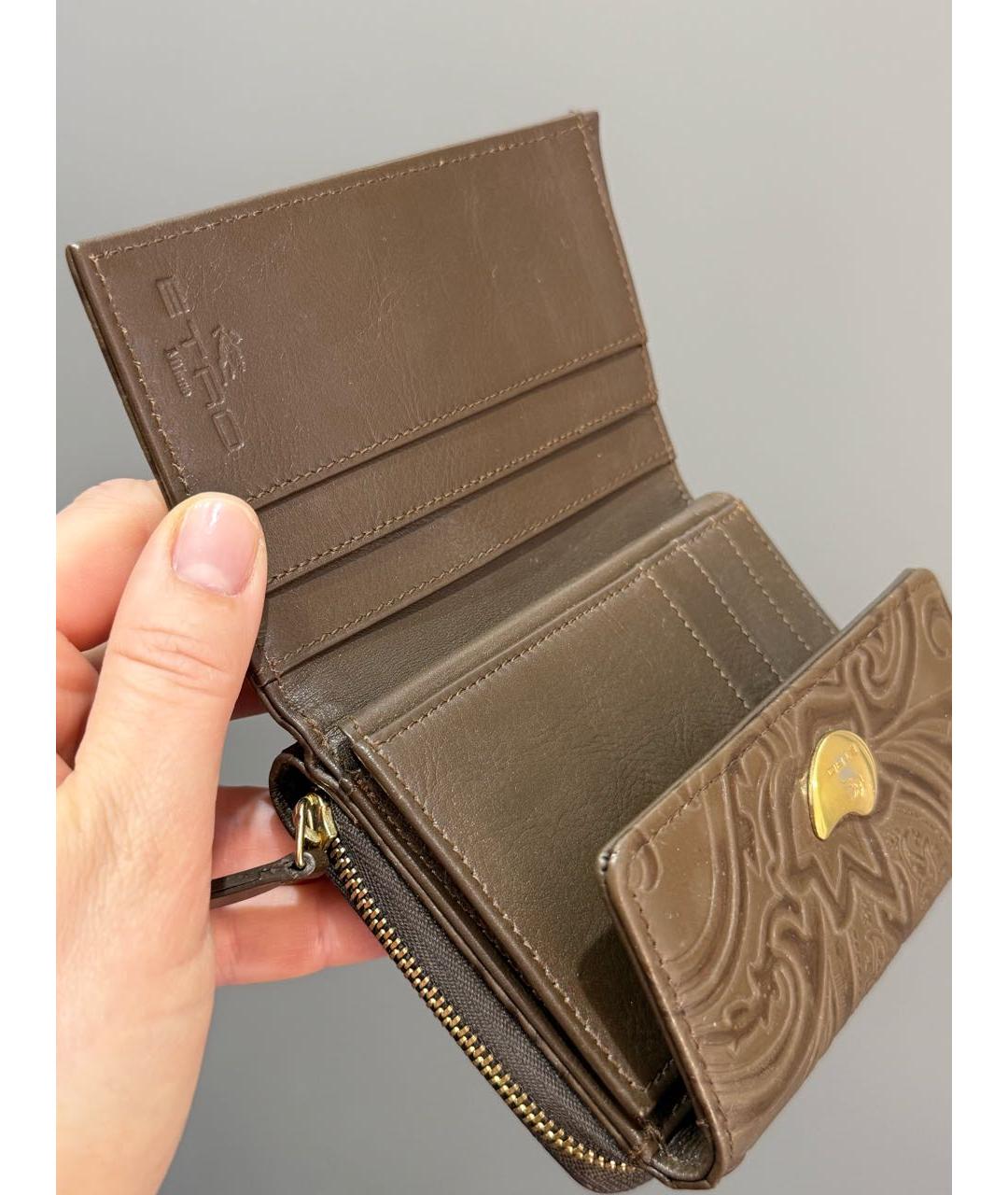 ETRO Коричневый кожаный кошелек, фото 4