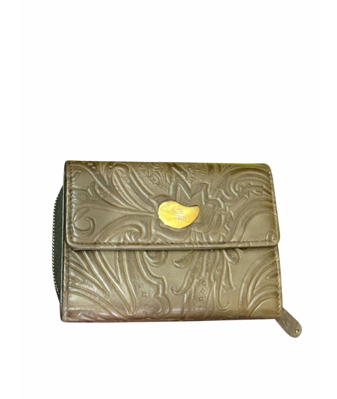 ETRO Коричневый кожаный кошелек, фото 6