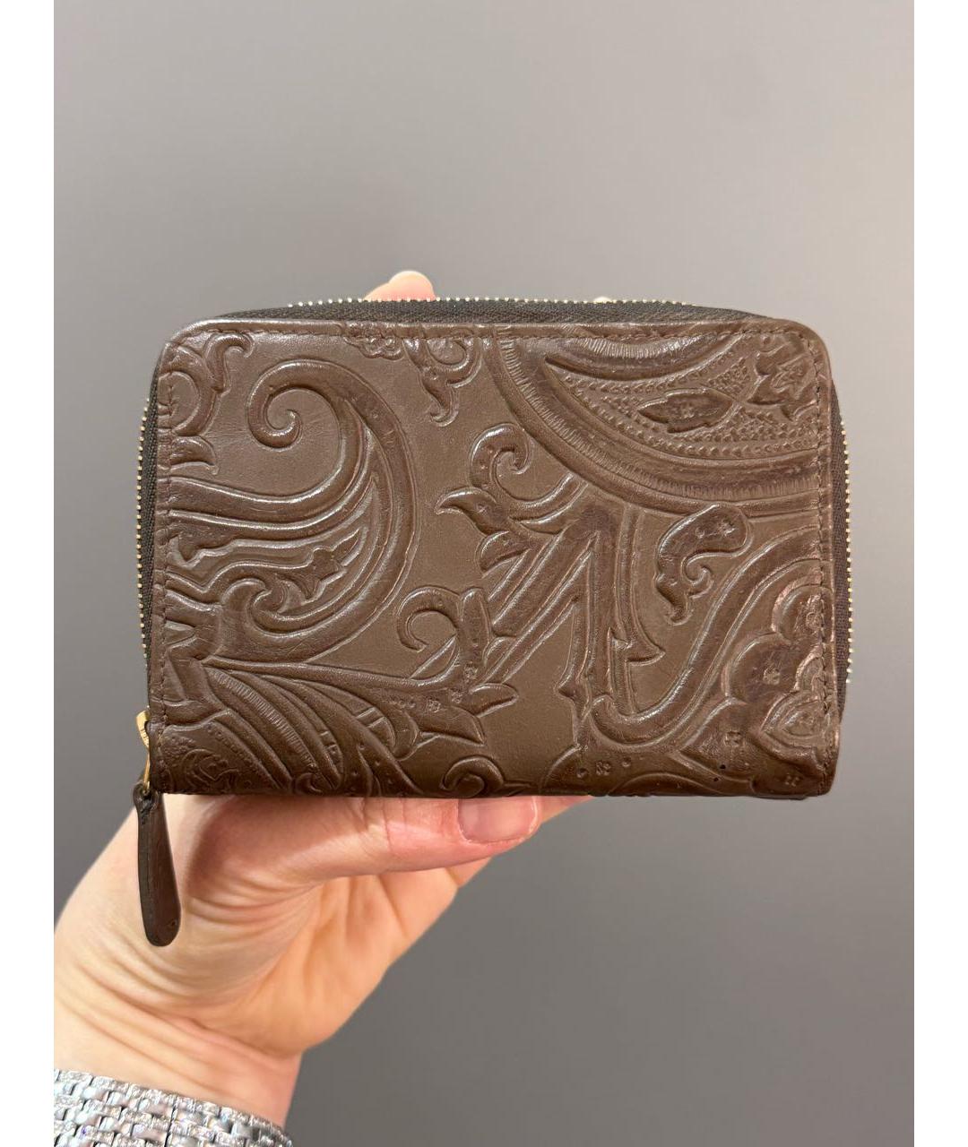 ETRO Коричневый кожаный кошелек, фото 2
