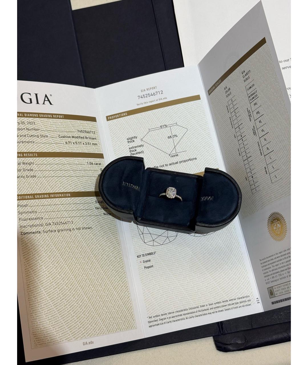 Harry Winston Серебряное кольцо из белого золота, фото 2