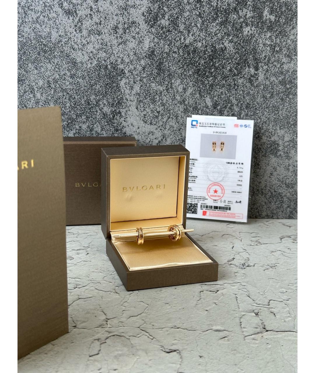 BVLGARI Золотые серьги из розового золота, фото 2