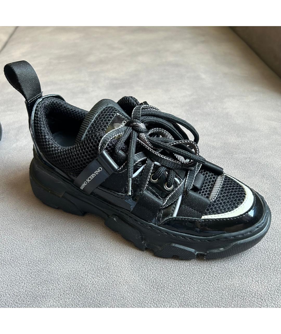 ERMANNO SCERVINO Черные кожаные кроссовки, фото 10