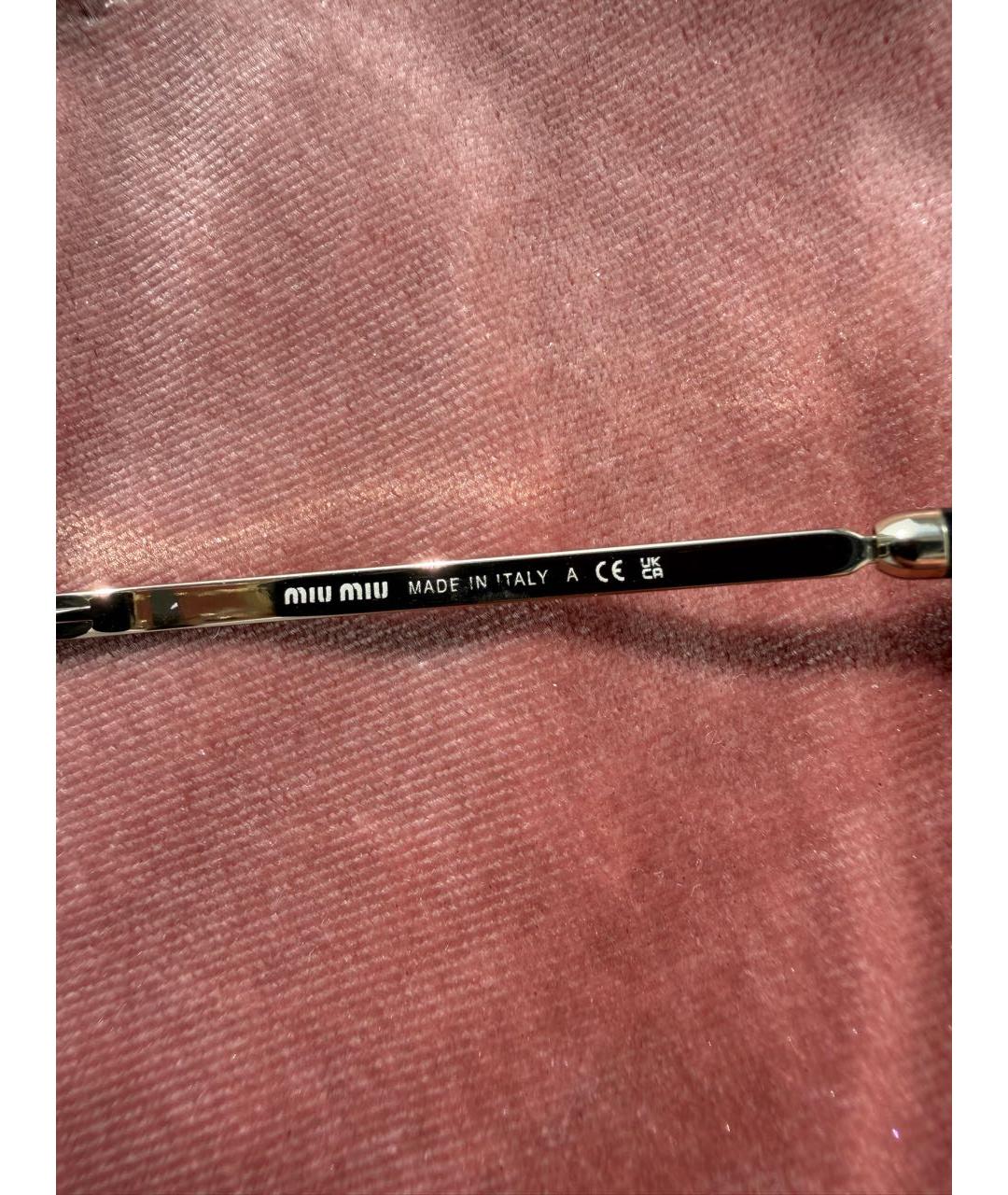 MIU MIU Золотые металлические солнцезащитные очки, фото 7