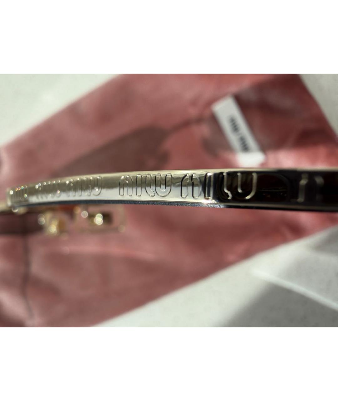 MIU MIU Золотые металлические солнцезащитные очки, фото 5