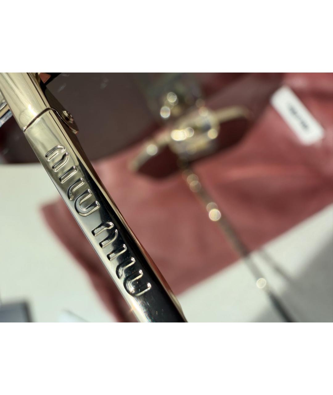 MIU MIU Золотые металлические солнцезащитные очки, фото 4