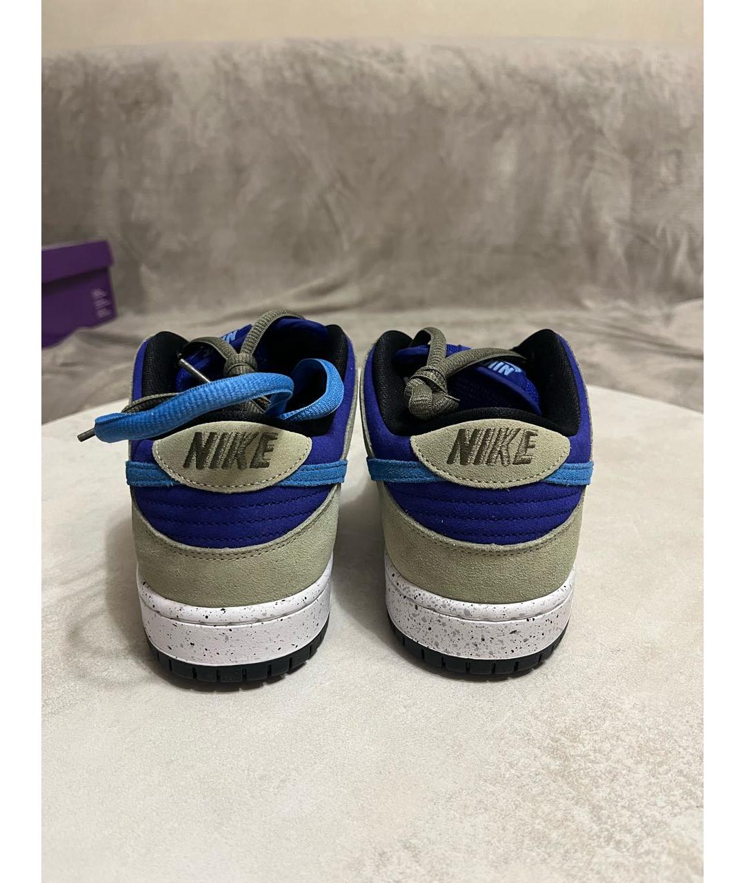 NIKE Синие замшевые низкие кроссовки / кеды, фото 3