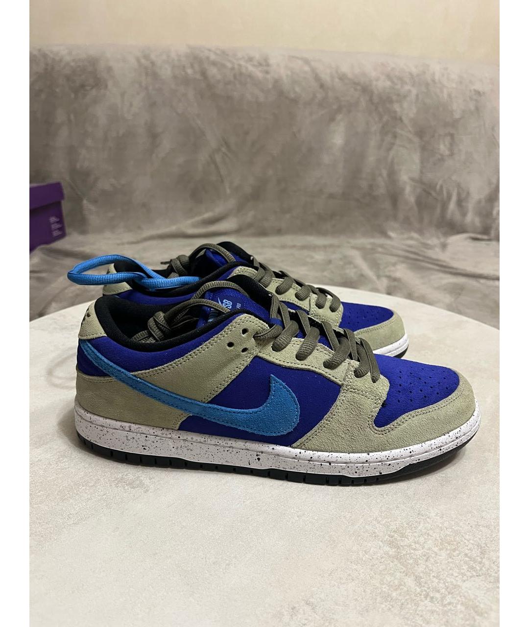 NIKE Синие замшевые низкие кроссовки / кеды, фото 5