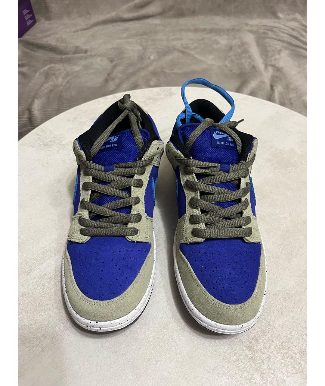 NIKE Синие замшевые низкие кроссовки / кеды, фото 2