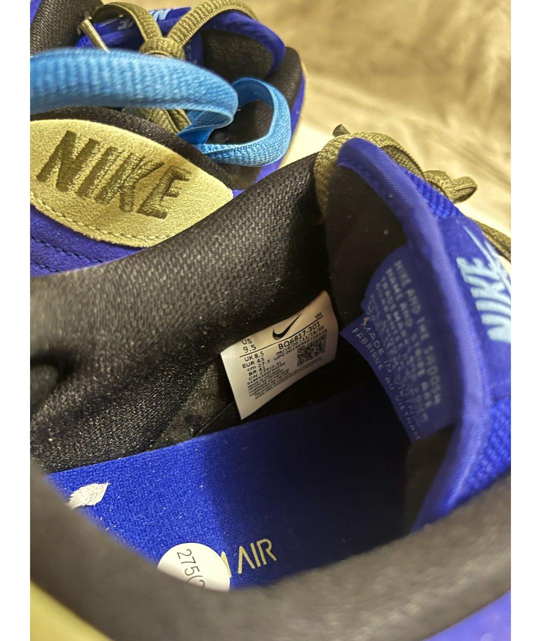 NIKE Синие замшевые низкие кроссовки / кеды, фото 4