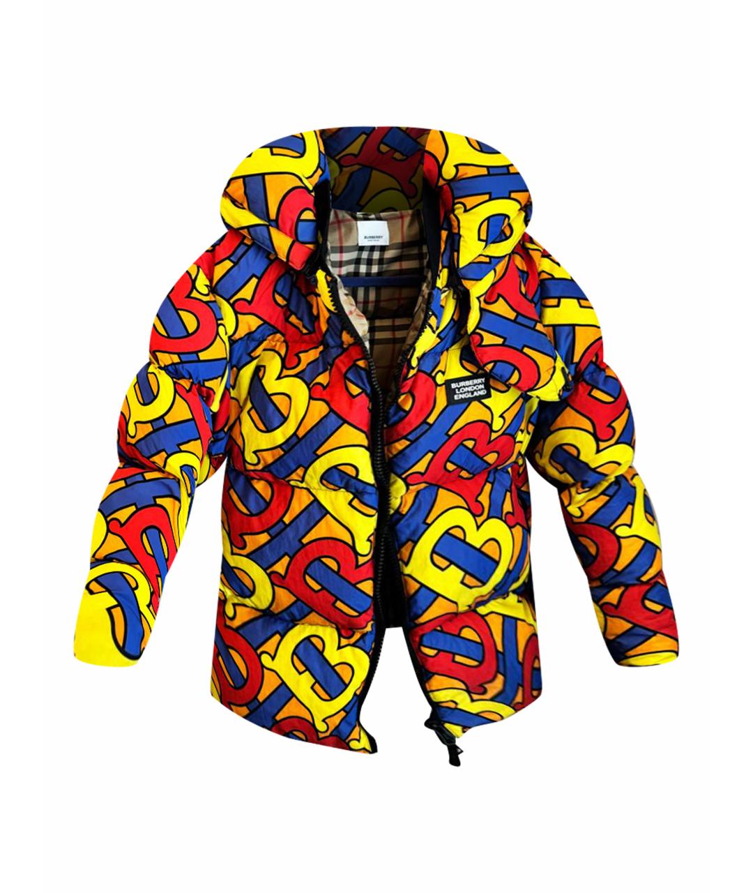 BURBERRY Желтый полиамидовый пуховик, фото 1