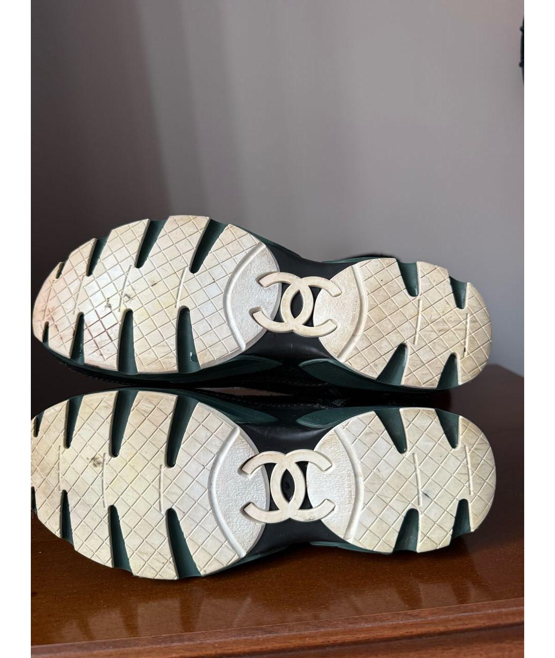 CHANEL Черные текстильные кроссовки, фото 3