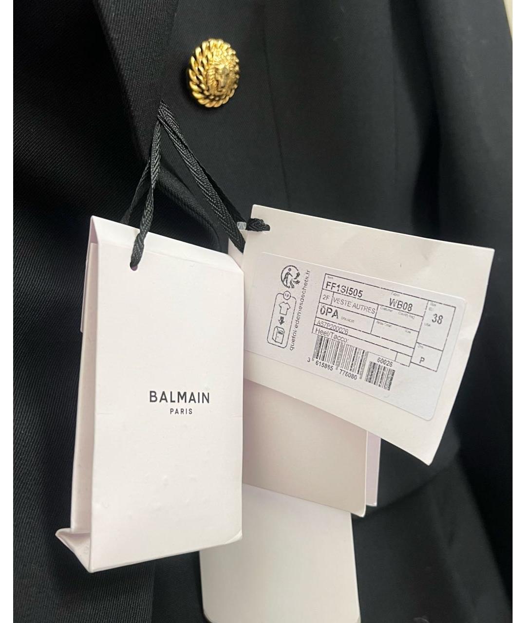 BALMAIN Черный шерстяной жакет/пиджак, фото 3